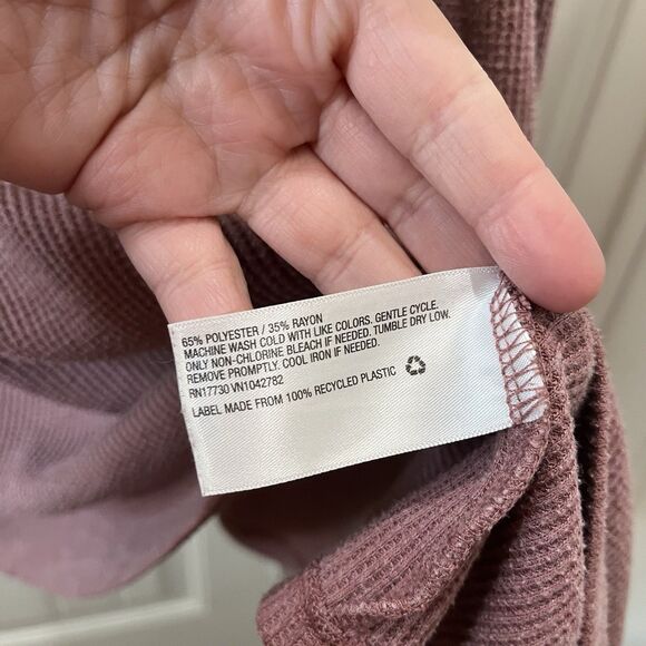 Wild Fable Mauve Waffle Knit Short Sleeve Dress Pockets Juniors Womens Size M - Picture 6 of 10